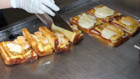 Mozzarella Cheese Shrimp Toast | korean street food