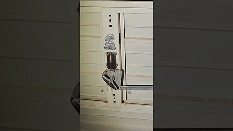 Vintage garage door lock from the 60's is pretty cool!