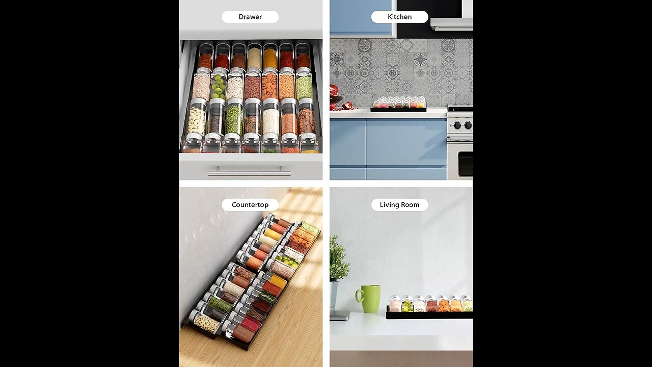 IIIOIIIA Spice Drawer Organizer: Elevate Your Kitchen Experience|link is on description