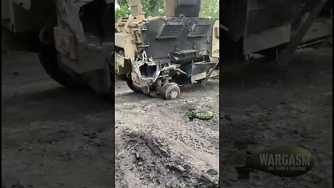 Wrecked Ukrainian International MaxxPro ready to tow