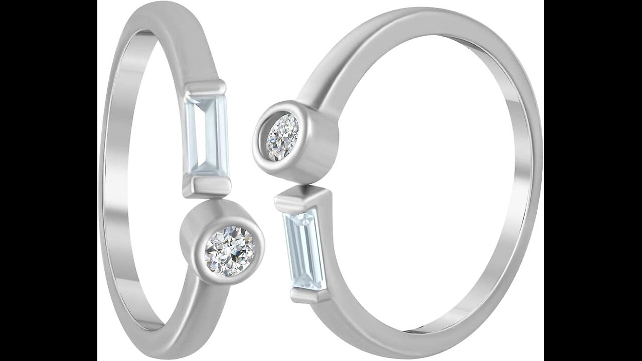 silver diamond toe ring #