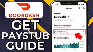 HOW TO GET PAYSTUB FROM DOORDASH