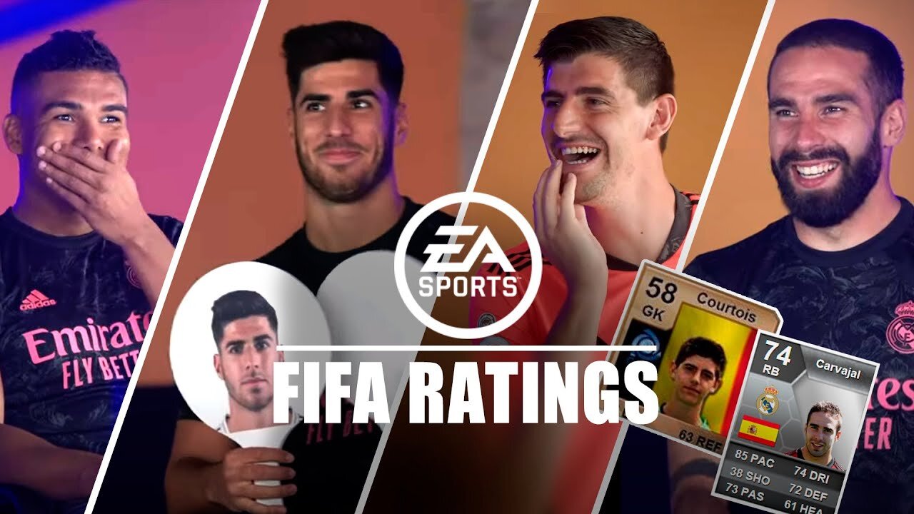 Real Madrid Players Asensio, Carvajal, Casemiro & Courtois play FIFA 21 ratings game!