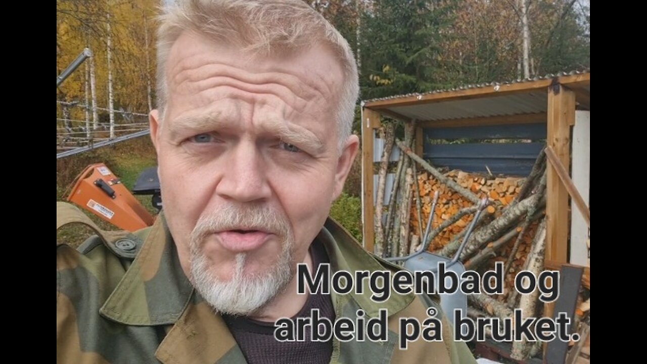 Kjølebad og vedjobb på bruket i dag