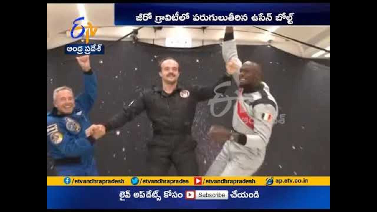 Usain Bolt Floats to Victory Racing Astronauts | in Zero Gravity Environment