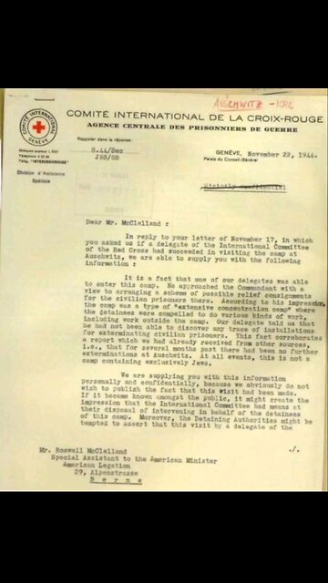 Red Cross found no evidence of Auschwitz extermination camp; Holocaust fact & fiction.