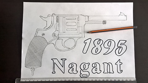 How to draw Pistol revolver NAGANT