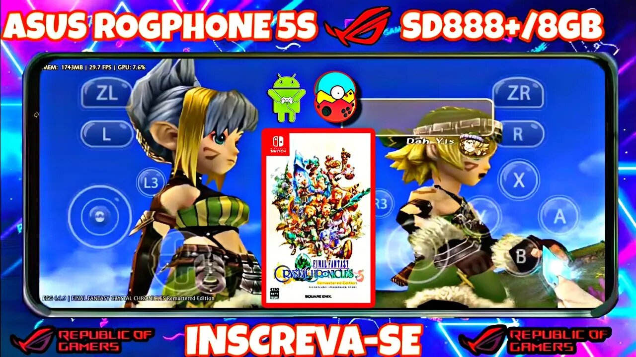 FINAL FANTASY CRYSTAL CHRONICLES REMASTERED EDITION com o emulator de Switch Android EggNs v4.1.9