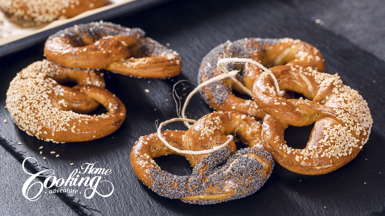 Homemade Pretzels – Soft Pretzels topped with Sesame and Poppy Seeds