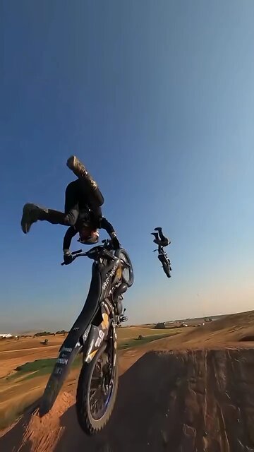 Executing motorcycle tricks in mountain environments😎