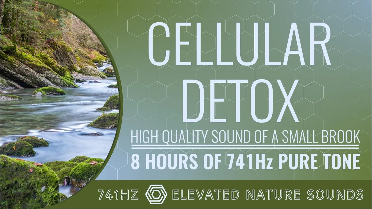 Cellular Detox 741Hz Pure Tone HQ Sound of Small Brook 8 Hours True Black Screen Sleeping Relaxing