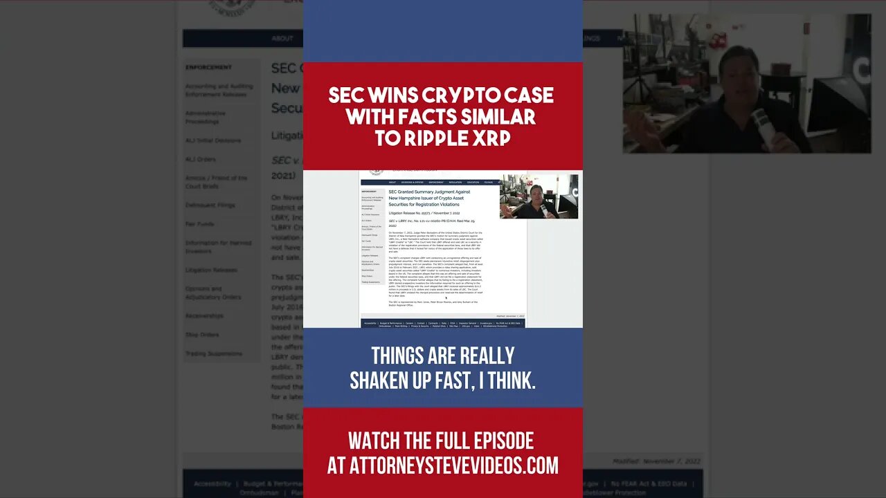 SEC wins crypto case with facts similar to Ripple!