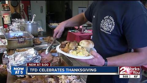 Firefighters gather to celebrate Thanksgiving