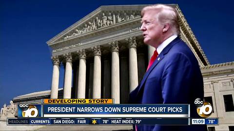 President narrows down Supreme Court picks