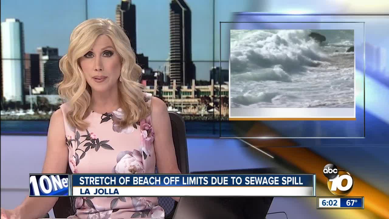 Stretch of La Jolla beach off limits after sewage spill