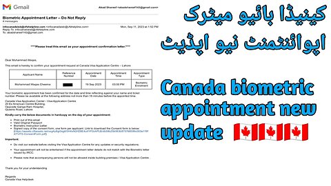 Canada 🇨🇦 biometric appointment new update 🇨🇦🇨🇦🇨🇦