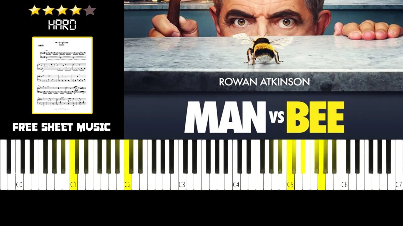 Man vs Bee (TV Series Soundtrack) - The Beginning - (HARD) Piano Tutorial