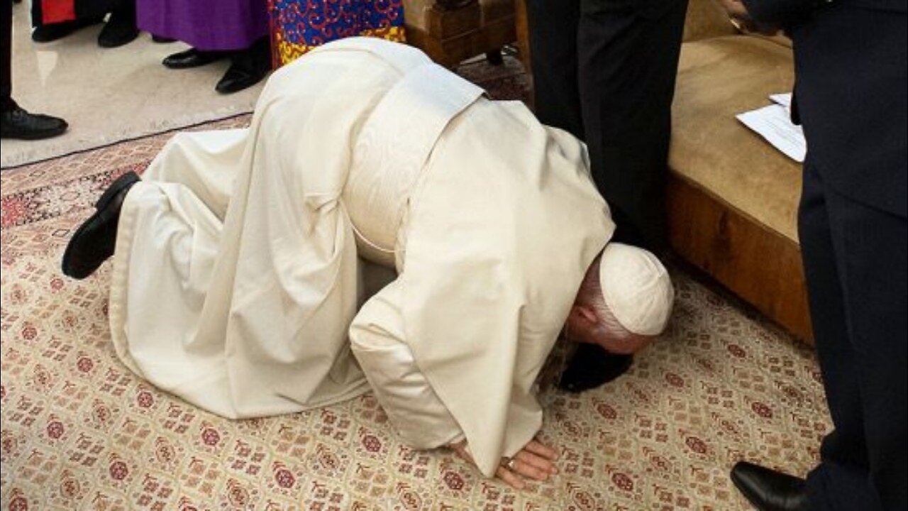 Pope Francis stuns rival South Sudan leaders by kissing their feet in plea for peace