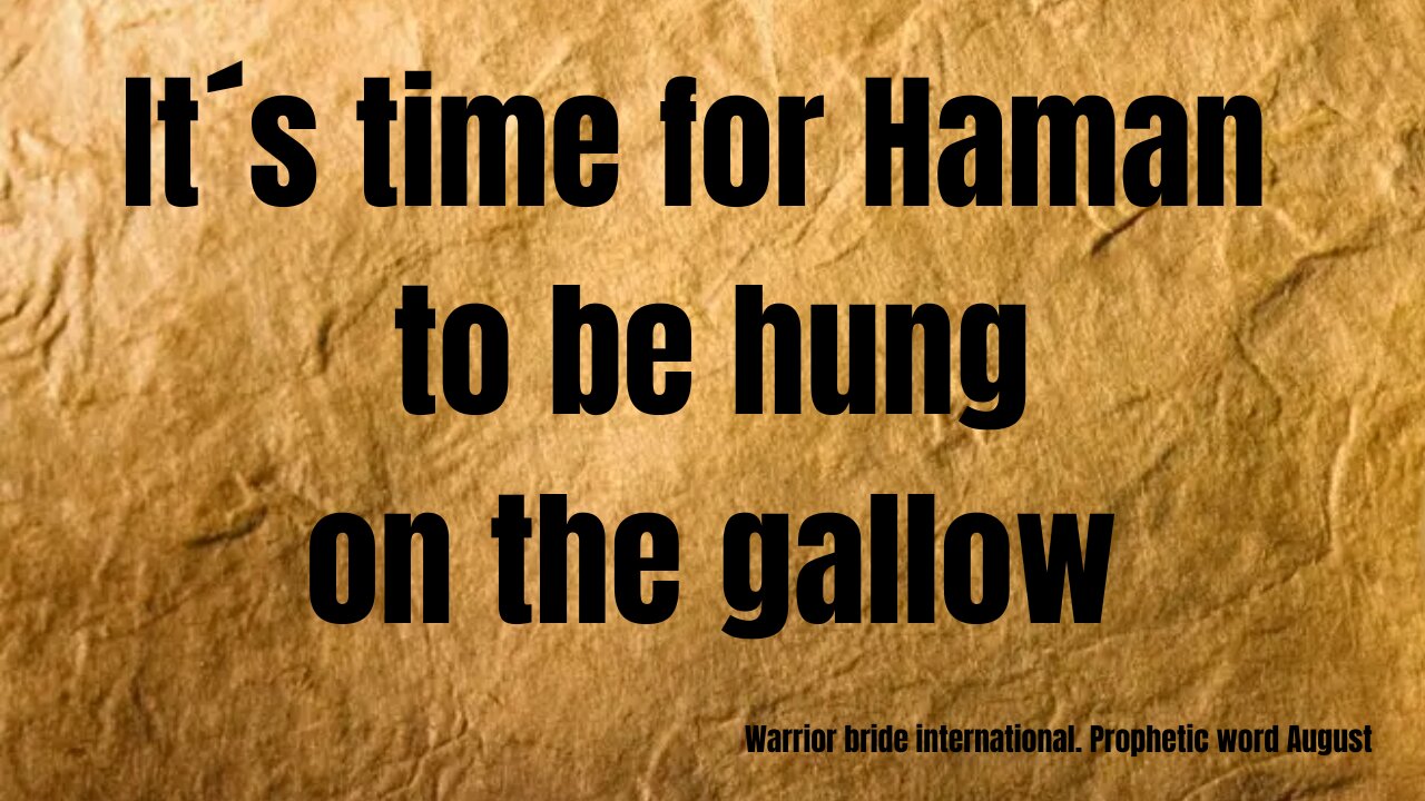 It`s time for Haman to be hung on the gallow