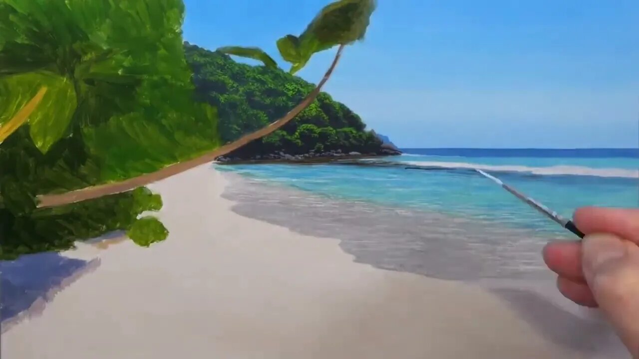 Painting a Tropical Beach Time Lapse 1