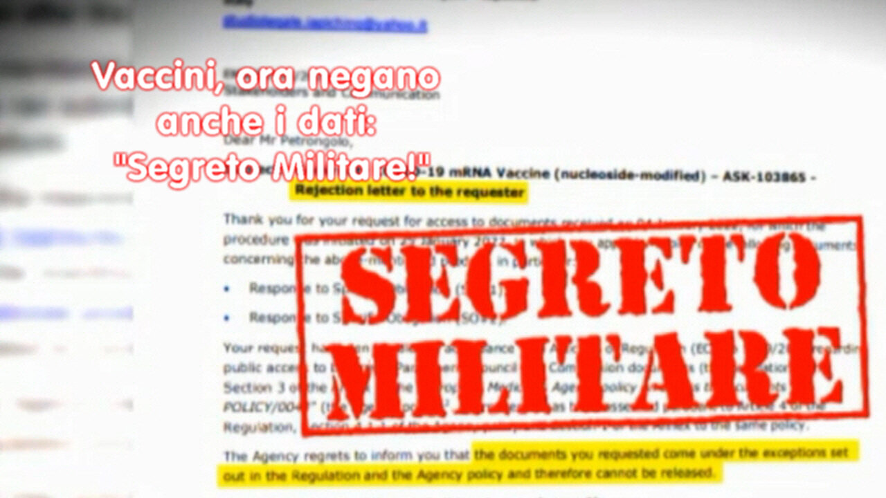 Vaccini, ora negano anche i dati: "Segreto Militare!"