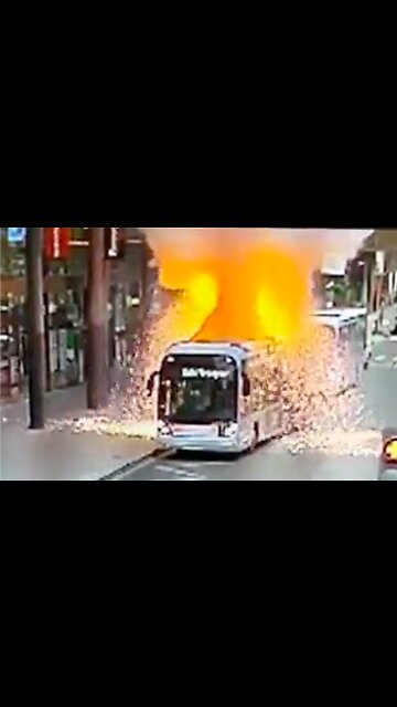 Electric City Bus Explodes in Paris