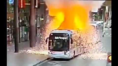 Electric City Bus Explodes in Paris