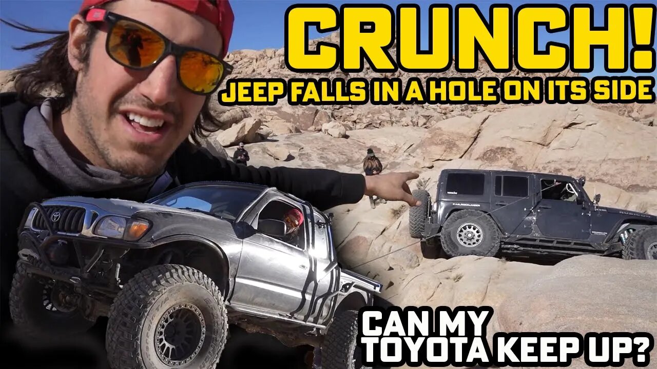 Can CHEAP Toyota Tacoma Crawler keep up with these $100k Jeeps?