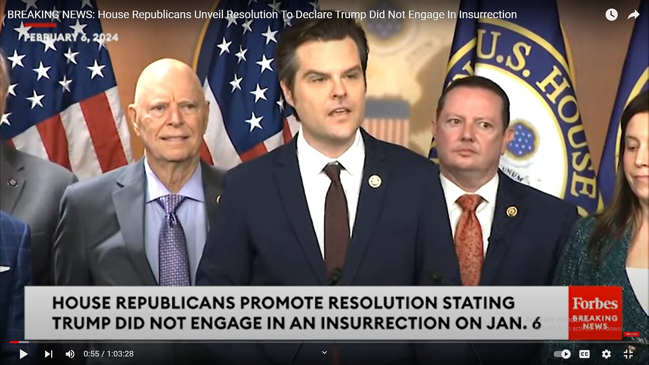 TRUMP DID NOT ENGAGE IN INSURRECTION – HOUSE REP’S RESOLUTION DECLARES