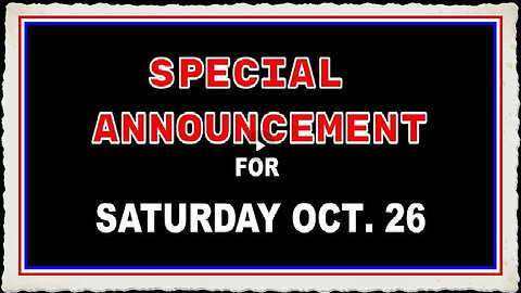 Major Announcement - Get Prepared for This Saturday Oct. 26 - The Green Light Has Been Turned On!