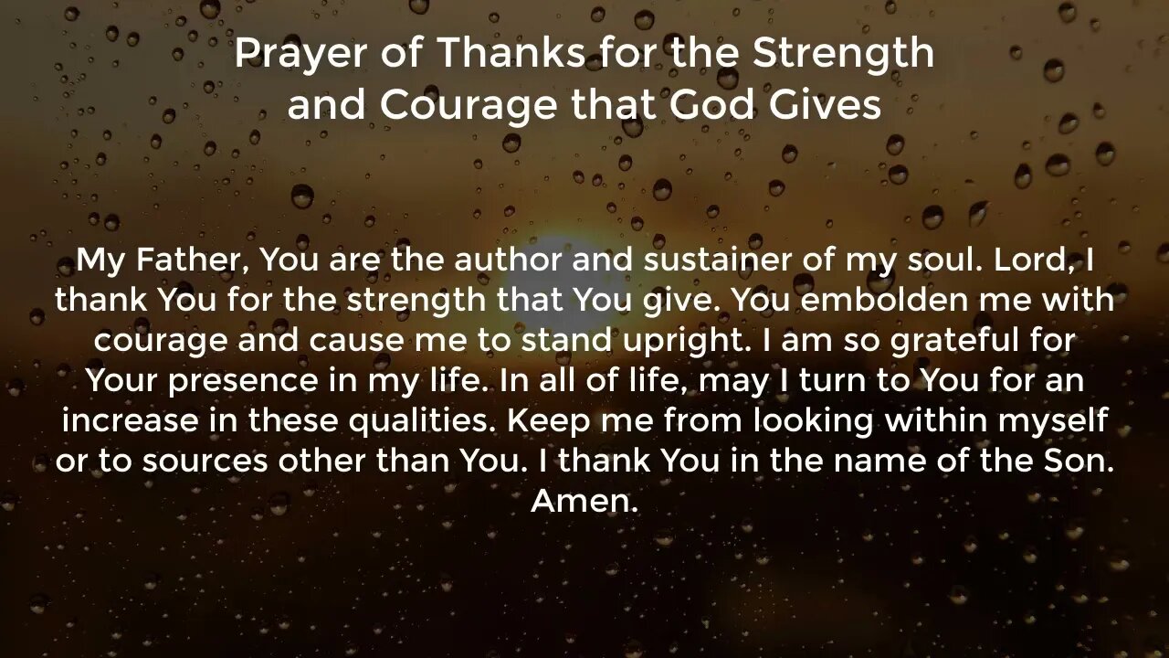 Prayer of Thanks for the Strength and Courage that God Gives