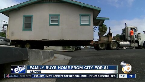 Family buys home from San Diego for $1