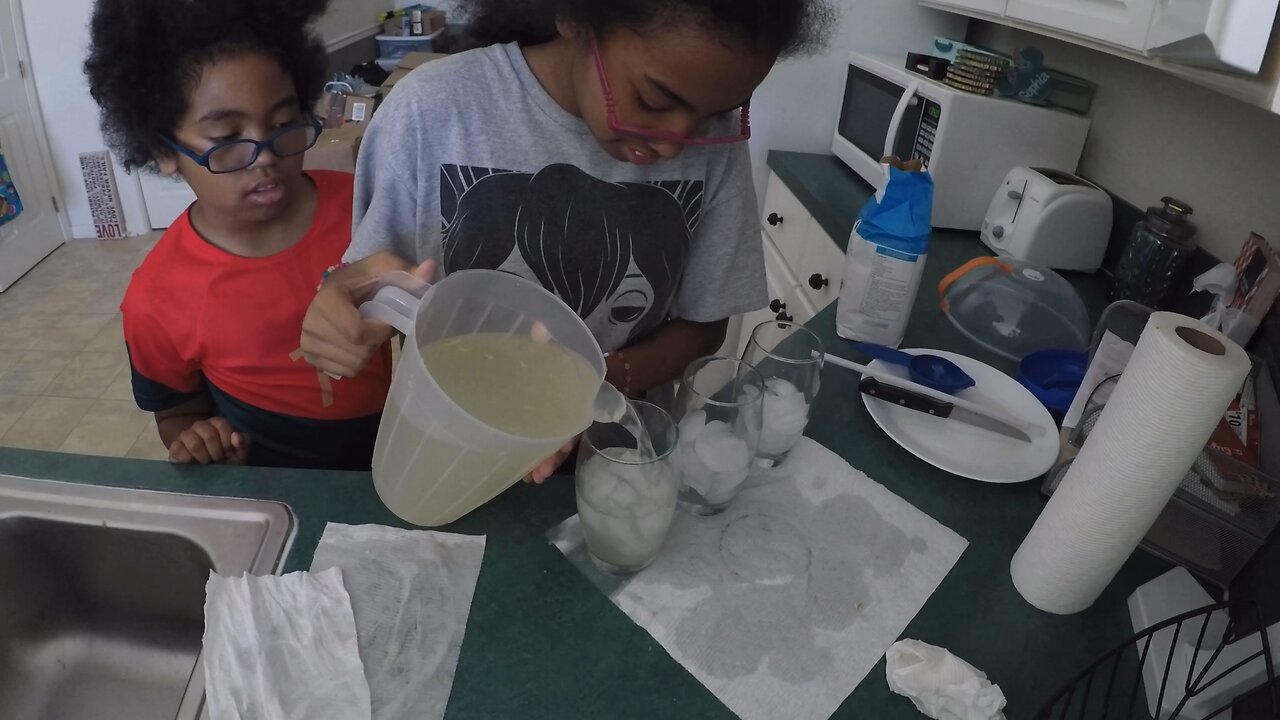 Blasian Babies Squeeze Lemons To Make Lemonade At The Spring Break 2024 House In Jacksonville, FL