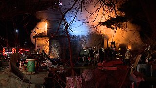 Cleveland fire responds to engulfed home