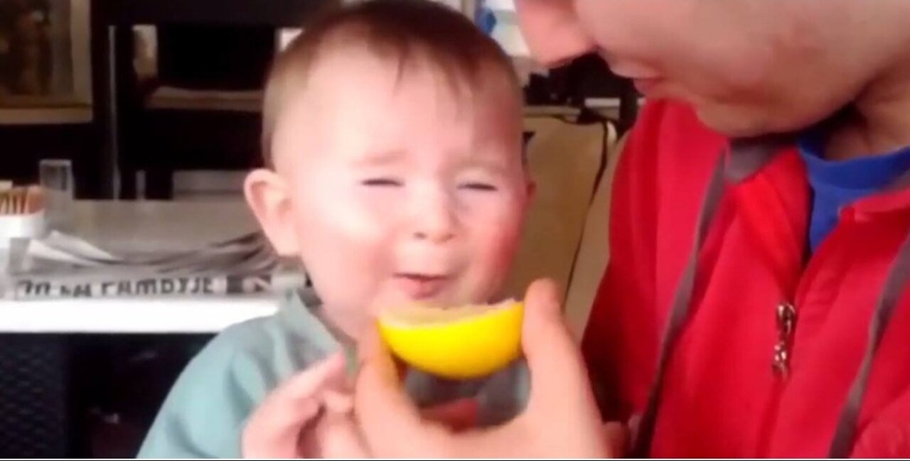 children taste lemon for the first time. Their reactions are all laughable!