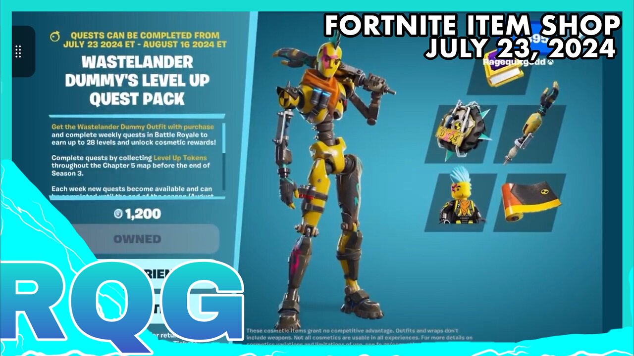 “NEW” WASTELANDER DUMMY LEVEL UP QUEST PACK IS HERE! FORTNITE ITEM SHOP (July 23, 2024)