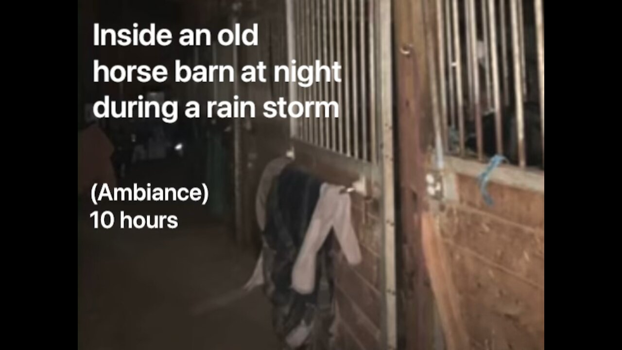 Inside An Old Horse Barn At Night During A Rain Storm