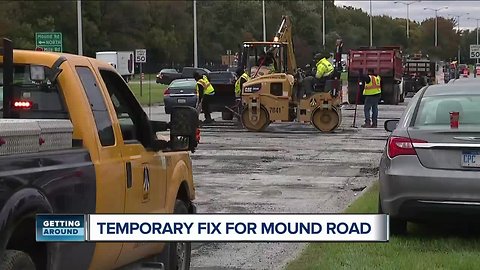 Temporary patching on Mound Road underway