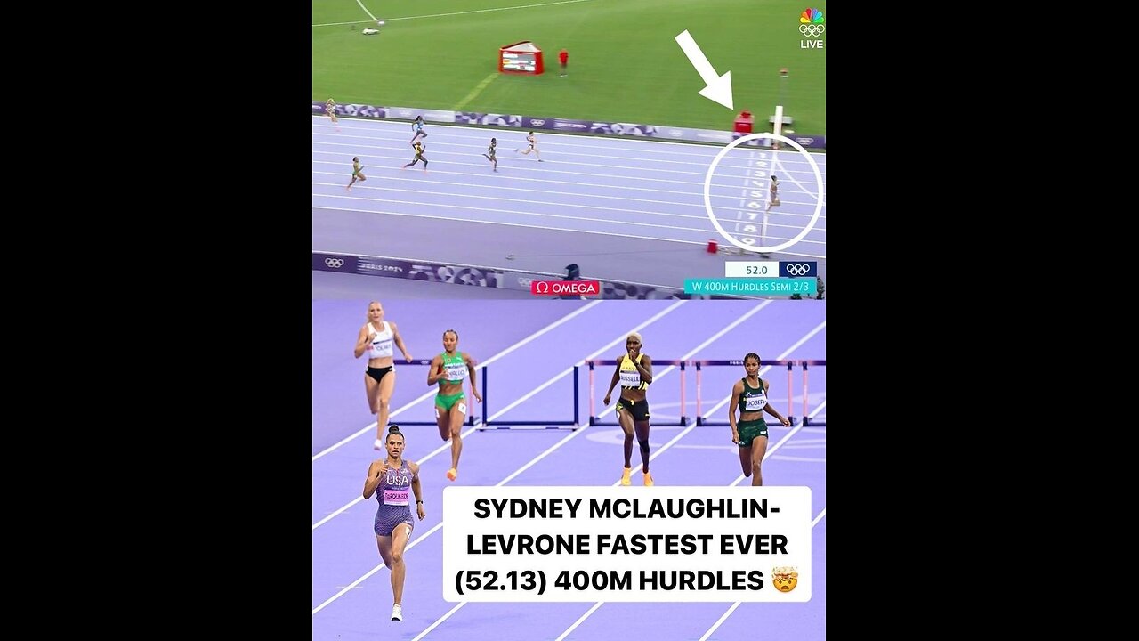 Sydney Mclaughlin fastest ever semifinals time for women's 400m hurdles #olympicstrackandfield2024