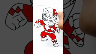 How to draw and paint Red Ranger Power Rangers #shorts