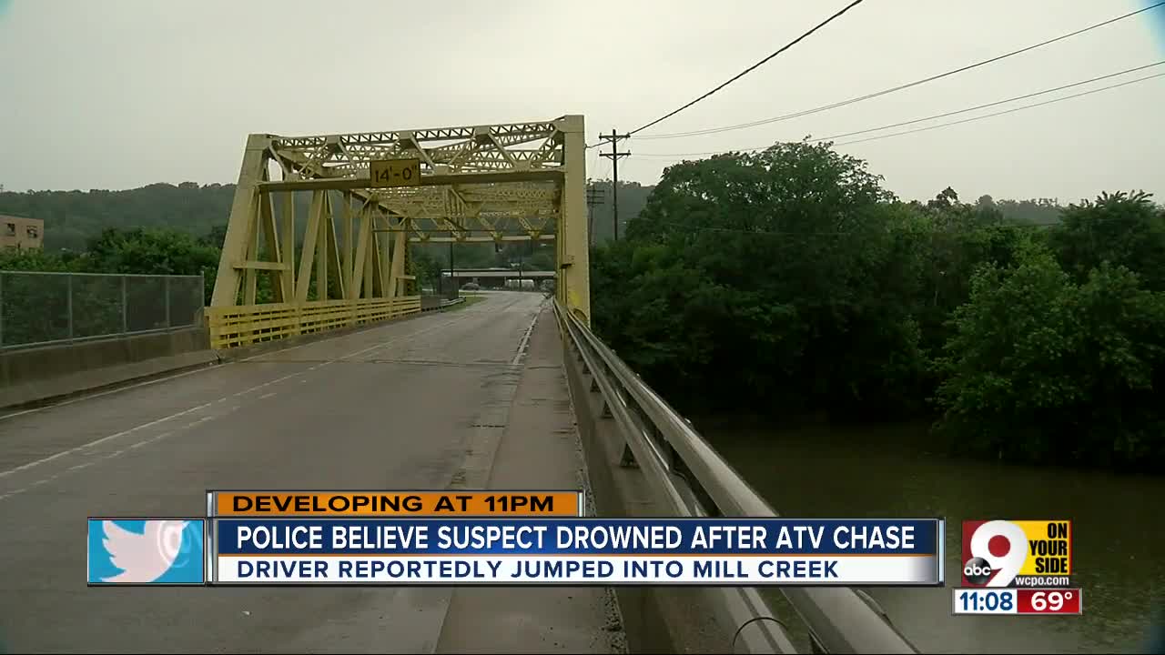 Police pursuit ends in possible drowning