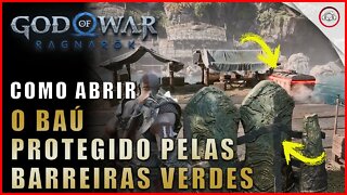 God of war Ragnarok, Como abrir o baú protegido pelas barreiras verdes em Nidavellir | Super dica