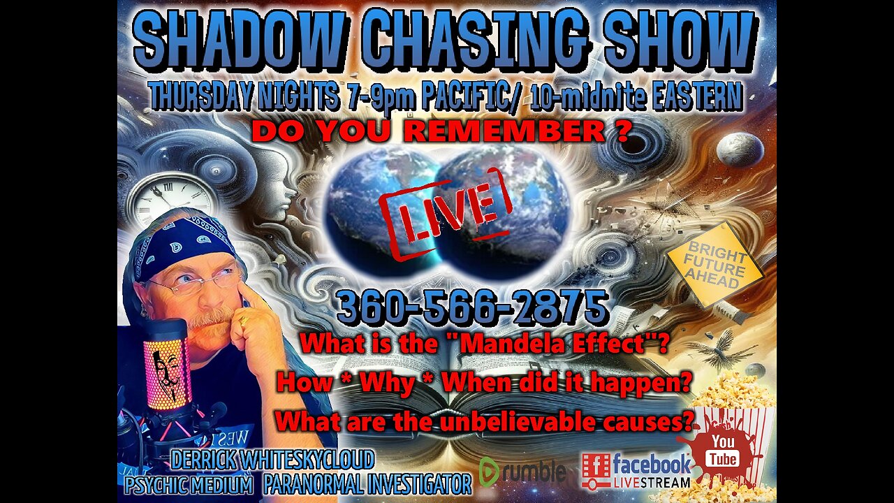 SHADOW CHASING SHOW - 8-1-2024 MANDELA EFFECT & MORE