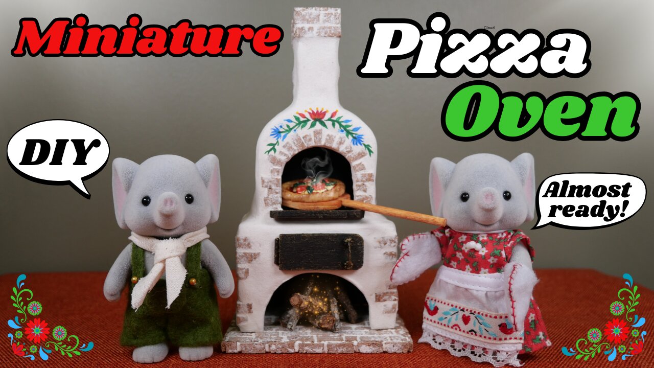 【DIY】Miniature Pizza Oven/ミニチュア🍕ピザオーブン/Sylvanian Families/シルバニアファミリー/Calico Critters/ドールハウス