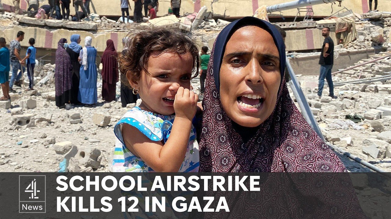 Israel Gaza war: school hit and 12 killed in Israeli airstrike