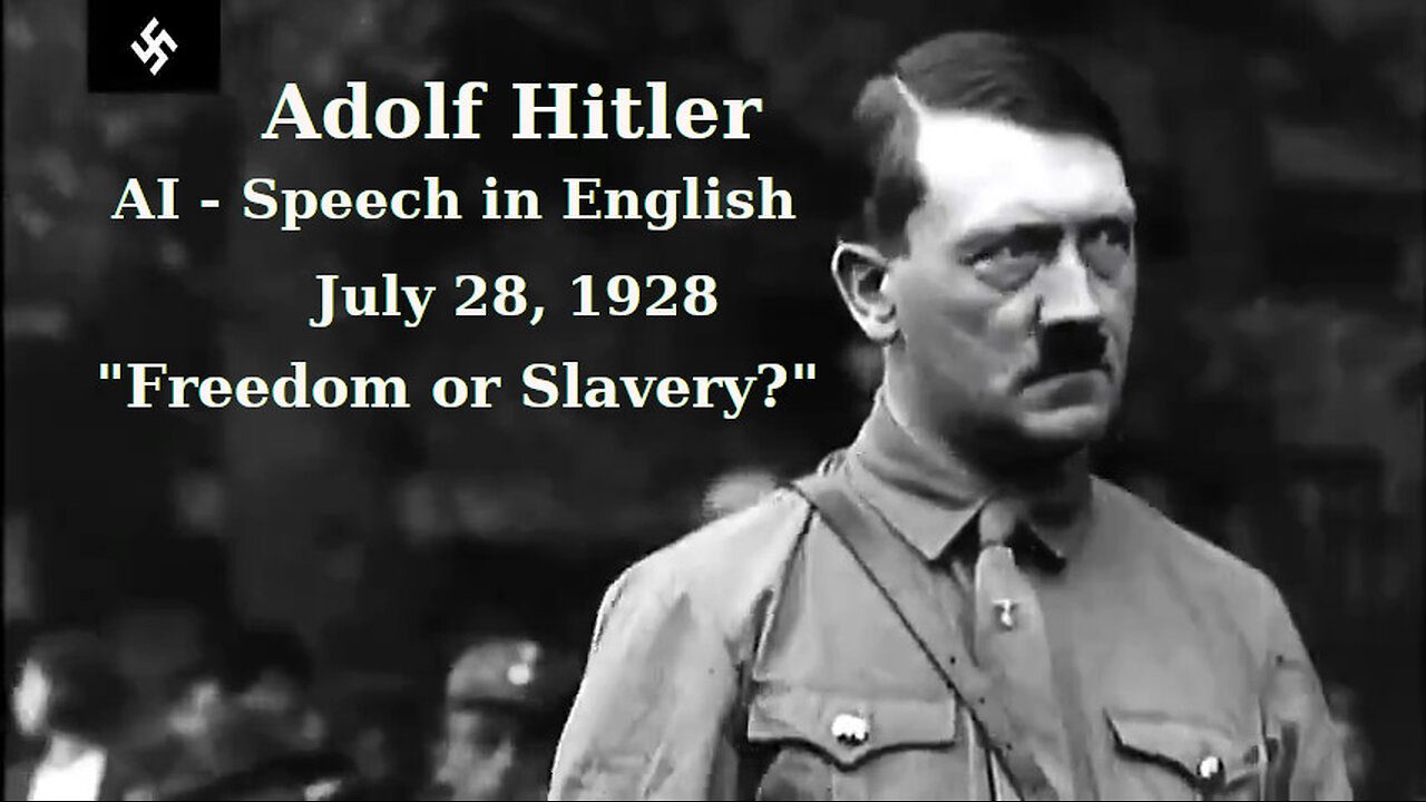 Hitler - AI Speech in English - July 28, 1928 "Freedom or Slavery?"