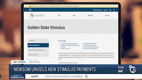 California Gov. Newsom unveils new stimulus payments