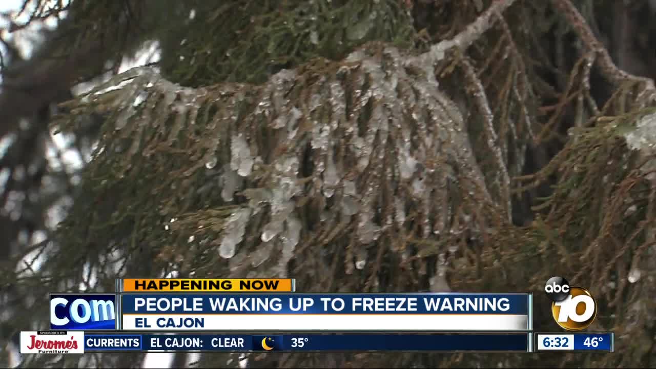 San Diego County gripped by freezing temperatures