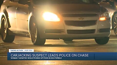 Carjacking suspect leads police on chase