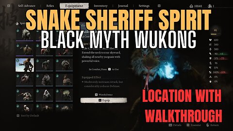 Black Myth Wukong, Snake Sheriff Spirit location and Walkthrough